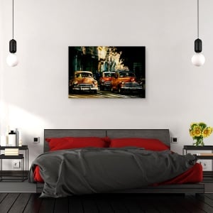 Tablou canvas - Vino Cu Mine In Lumina Diminetii, Cuba, Lampi Stradale, Masini, Trafic, 80 x 120 cm - Img 3