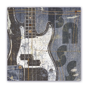 Tablou Canvas - Vintage, Muzica, Instrument, Chitara Bass, 60 x 60 cm
