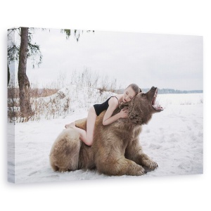 Tablou canvas - Vis, Fata, Vis, Urs, Natura, Rusia, 60 x 90 cm