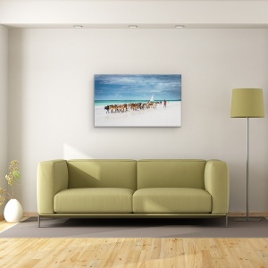 Tablou canvas - Vitele Masai Pe Plaja Zanzibar, Peisaj, Vite, 50 x 80 cm - Img 2