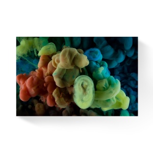 Tablou Canvas - Vopsea acrlilica in apa, Nori in culori, Fluid, Dinamic, Modern, Abstract, 60 x 90 cm