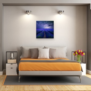 Tablou canvas - Vremea In Lavendelfeld, Lavanda, Camp De Lavanda, Ireal, Montaj, 90 x 90 cm - Img 3