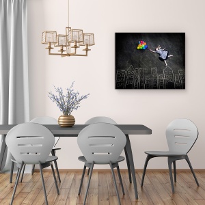 Tablou canvas - Zburand Pe Acoperisuri, Baloane, Fata, Creta, Vancouver, Washington, 60 x 75 cm - Img 4