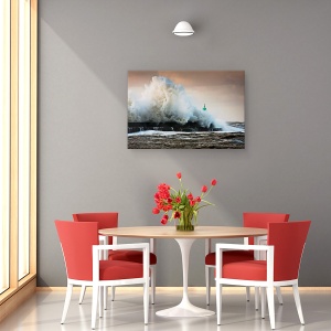 Tablou canvas - Zidul, Natura, Apa, Peisaj Marin, Val, 60 x 90 cm - Img 4