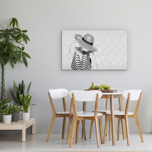 Tablou Canvas - Zig The Zag, Palarie, Portret, Model, Trup, Linii, 50 x 80 cm - Img 4