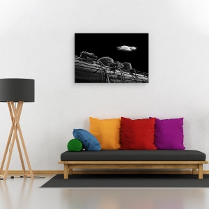 Tablou canvas - Zilele De Demult, Locomotiva, Nor, Noapte, Detaliu, Inginerie, 60 x 90 cm - Img 2