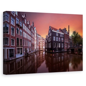 Tablou canvas - Zori de zi in Amsterdam, Canal, 60 x 90 cm