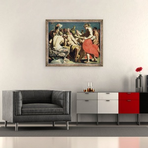 Tablou inramat - Abraham Janssens van Nuyssen - Zeii din Olimp, 50 x 60 cm - Img 2