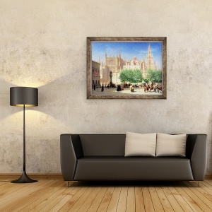 Tablou inramat - Achille Zo - Catedrala din Sevilla, 60 x 80 cm - Img 2