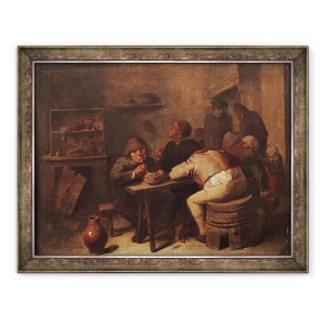 Tablou inramat - Adriaen Brouwer - Interior cu fumatori, 70 x 90 cm