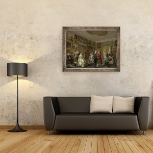 Tablou inramat - Adriaen de Lelie - Galeria de Arta a lui Jan Gildemeester Jansz, 70 x 90 cm - Img 2