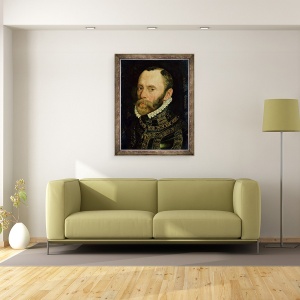 Tablou inramat - Adriaen Thomasz Key - Portret De Filips van Montmorency 1522-68 Conte De Hoorne, 60 x 80 cm - Img 2