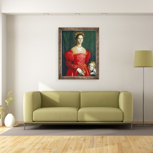 Tablou inramat - Agnolo di Cosimo Bronzino - O tanara femeie si baietelul ei, 60 x 80 cm - Img 2