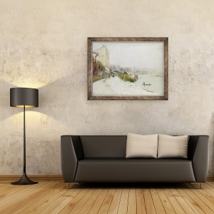 Tablou inramat - Albert-Charles Lebourg - Le Seine au Bas-Meudon, Temps de neige, 60 x 80 cm - Img 2