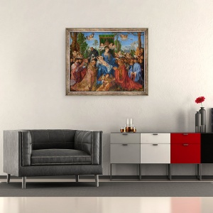 Tablou inramat - Albrecht Durer - Sarbatoarea ghirlandelor de trandafiri, 50 x 60 cm - Img 2