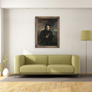 Tablou inramat - Aleksandr Pavlovich Bryullov - Portretul autorului rus Nestor Kukolnik 1809-1868, 60 x 80 cm - Img 2