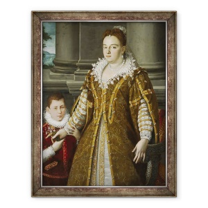 Tablou inramat - Alessandro Allori - Portret De Mare Ducesa Bianca Capello de Medici cu Fiul ei, 60 x 80 cm