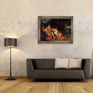 Tablou inramat - Alessandro Padovanino - Priam si Ahile, 60 x 80 cm - Img 2