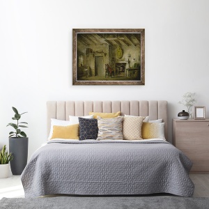 Tablou inramat - Alexander Nasmyth - Cabana Deans, design scena pentru Inima de Midlothian, 70 x 90 cm - Img 2