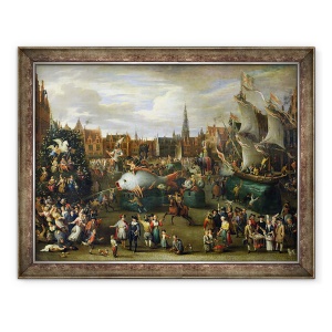 Tablou inramat - Alexander van Bredael - Festivalul de la Anvers, 70 x 90 cm