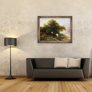 Tablou inramat - Alexandre Calame - Vedere la Lacul Thuner, 60 x 80 cm - Img 2