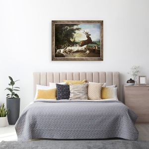 Tablou inramat - Alexandre-Francois Desportes - Vanatoarea de caprioare, 70 x 90 cm - Img 3