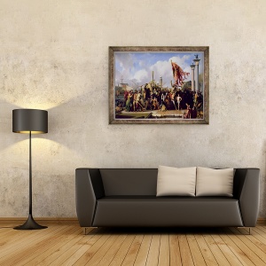 Tablou inramat - Alexandre-Jean-Baptiste Hesse - Triumful lui Pisani, 60 x 80 cm - Img 2
