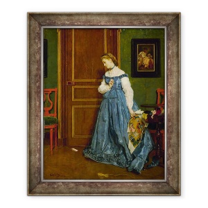 Tablou inramat - Alfred Emile Stevens - Ezitare, posibil Madame Monteaux, 70 x 85 cm
