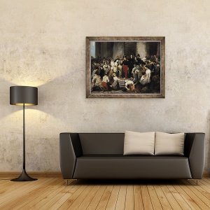 Tablou inramat - Alfred Johannot - Ducele de Orleans viziteaza bolnavii la lHotel-Dieu in timpul epidemiei de holera din 1832, 60 x 80 cm - Img 2