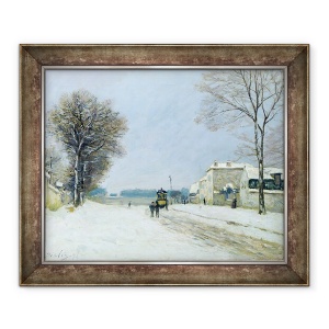 Tablou inramat - Alfred Sisley - Iarna, efect de zapada, 50 x 60 cm
