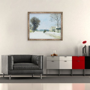 Tablou inramat - Alfred Sisley - Iarna, efect de zapada, 50 x 60 cm - Img 2