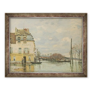 Tablou inramat - Alfred Sisley - Inundatii la Port-Marly, 60 x 80 cm