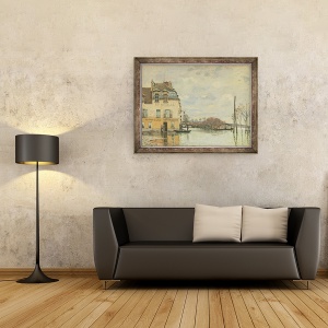 Tablou inramat - Alfred Sisley - Inundatii la Port-Marly, 60 x 80 cm - Img 2