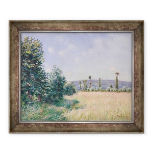 Tablou inramat - Alfred Sisley - Meadows Sahurs in soarele diminetii, 50 x 60 cm