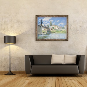 Tablou inramat - Alfred Sisley - Podul de la Villeneuve-la-Garenne, 70 x 90 cm - Img 2