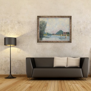 Tablou inramat - Alfred Sisley - Tamisa la Hampton Court, 70 x 90 cm - Img 2
