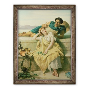 Tablou inramat - Alfred W. Elmore - O oda greaca, 60 x 80 cm