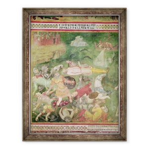 Tablou inramat - also Manfredi de Battilori Bartolo di Fredi - Traversarea Marii Rosii, detaliu al faraonului inecat cu armata sa, din Scene din Vechiul Testament, 60 x 80 cm