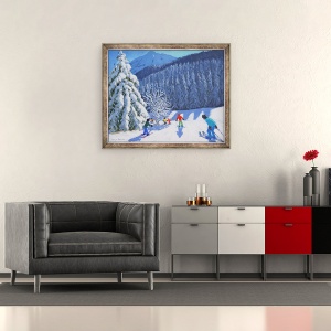 Tablou inramat - Andrew Macara - Copaci acoperiti de zapada, La Clusaz, Franta, 2015, 50 x 60 cm - Img 2