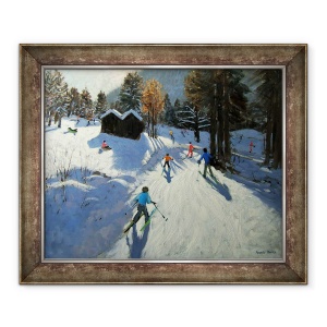 Tablou inramat - Andrew Macara - Doua cabane montane, Pleney, 70 x 85 cm