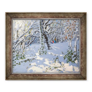 Tablou inramat - Andrew Macara - Sanius de Craciun in Woods,16x20", 50 x 60 cm