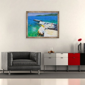 Tablou inramat - Andrew Macara - Scafandrul, Placi Stanca, Skiathos, Grecia,2015, 50 x 60 cm - Img 2