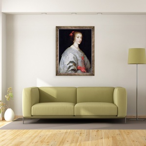 Tablou inramat - Anthony van Dyck - Henrietta-Maria a Frantei 1609-69, 60 x 80 cm - Img 2