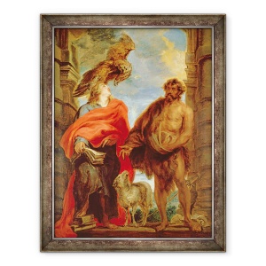 Tablou inramat - Anthony van Dyck - Sfantul Ioan Botezatorul si Sfantul Ioan Evanghelistul, 60 x 80 cm