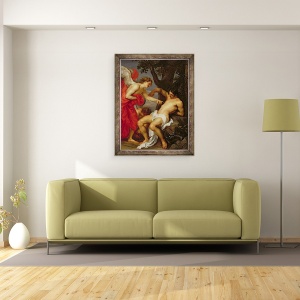 Tablou inramat - Anthony van Dyck - Sfantul Sebastian si ingerul, 60 x 80 cm - Img 2