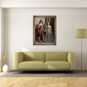 Tablou inramat - Anthony van Dyck - William al II-lea, Print de Orange, si mireasa sa, Mary Stuart, 60 x 80 cm - Img 2