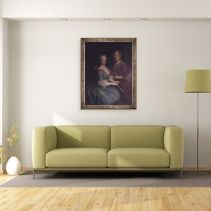 Tablou inramat - Antoine Pesne - Karl-Heinrich Graun si sotia sa Anna-Louise, 60 x 80 cm - Img 2