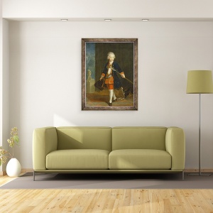 Tablou inramat - Antoine Pesne - Printul Mostenitor Frederic al II-lea in Corpul sau de Cadeti uniforma a Regimentului Regilor, 70 x 90 cm - Img 2