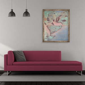 Tablou inramat - Antonio Giovanni de Varese - Harta tarilor Golfului Persic, 50 x 60 cm - Img 2