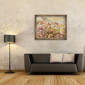 Tablou inramat - Antonio Vassilacchi - Lupta intre venetieni si turci, 60 x 80 cm - Img 2